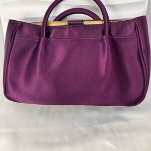 Elegant Purple Satin Top-Handle Women's Bag with Coin Purse Wedding Prom Formal